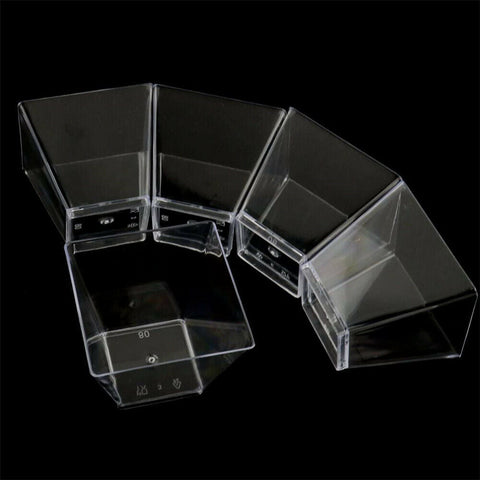 Small Plastic JELLY Mousse CUPS Clear Party Dessert Cake Shot Drink Tumbler Bowl