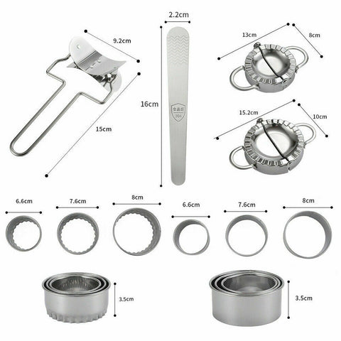 10PCS Dumpling Maker Stainless Steel Dough Press Pie Ravioli Making Mold Mould Tool
