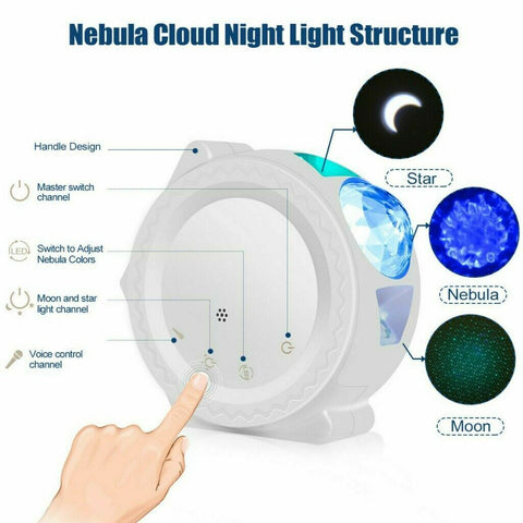 3In1 LED Galaxy Starry Night Light Projector 3D Ocean Star Sky Party Lamp