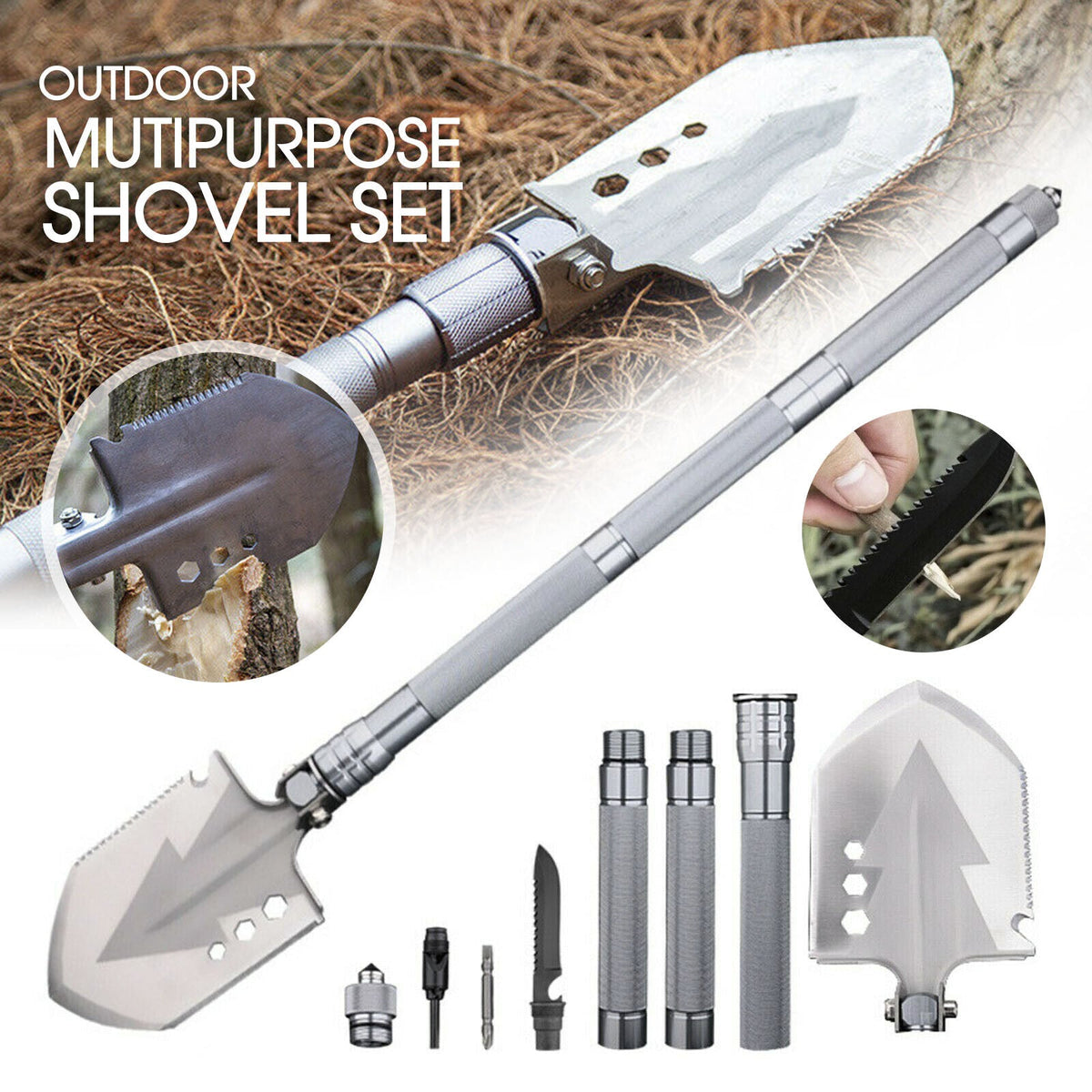 Camping Shovel Folding Outdoor Survival Tools Multifunction Hiking Military