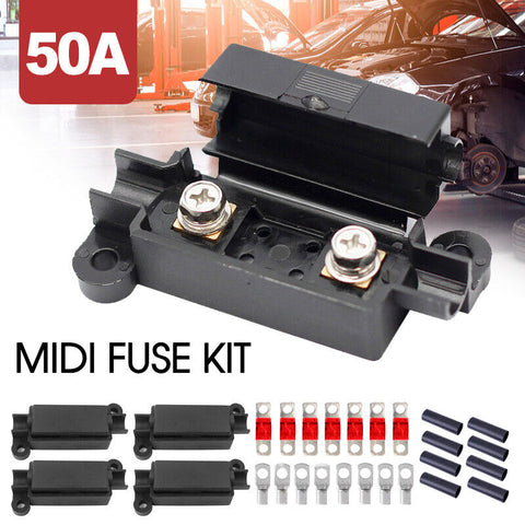 40A 50A 60A MIDI FUSE KIT 4 ANS Holder 7 x 60 AMP Fuses to suit Redarc BCDC Dual Battery