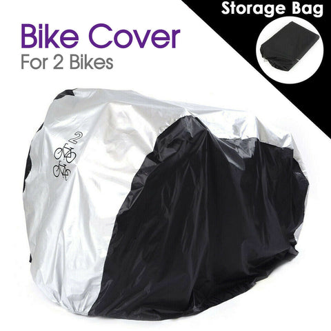 Universal Waterproof Bicycle Bike Cover Rain Garage Storage Protector For 2 Bike