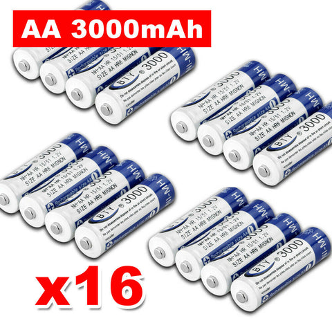 4-20x Rechargeable Battery NI-MH 1.2V 3000mAh AA/1000mAh AAA Recharge Batteries