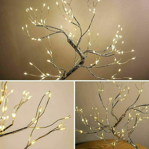 Light Tree Table Desk Lamp LED Night Gold Branch Battery USB Wedding Party Decor