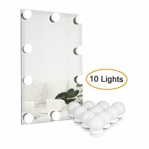 Vanity Light LED Make Up Mirror Lights 10 Bulbs Dimmable Lamp Hollywood Style