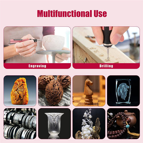 Electric Micro Engraver Pen Tip Engraving Cordless Metal Jewelry Wood Glass Tool