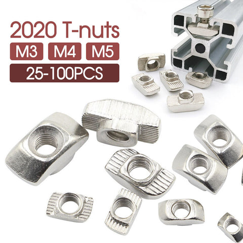 M3 M4 M5 Drop in 2020 T-slot For Aluminium Profile Extrusion 3D Print