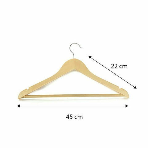 5PCS Wooden Clothes Hangers Coat Pant Suit Garments Trouser Rack