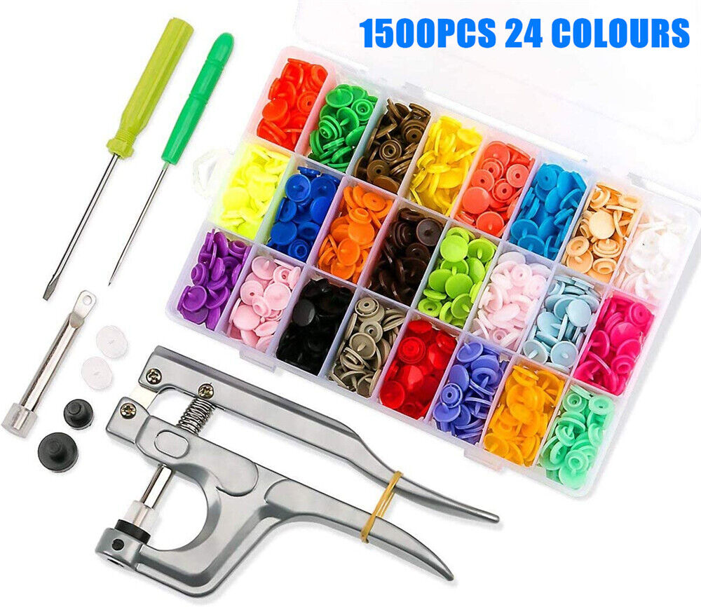 T5 KAM Plastic Snaps Fastener Buttons Press Stud Size 20 Poppers Plier Kits Set