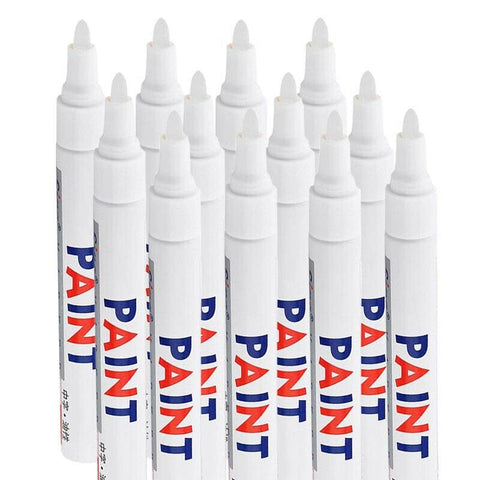 12x White Car Motorcycle Cool Tyre Tire Tread Paint Marking Pen Marker Waterproof