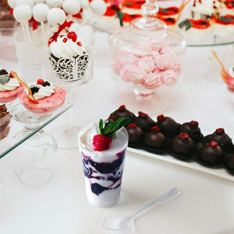 Small Plastic JELLY Mousse CUPS Clear Party Dessert Cake Shot Drink Tumbler Bowl