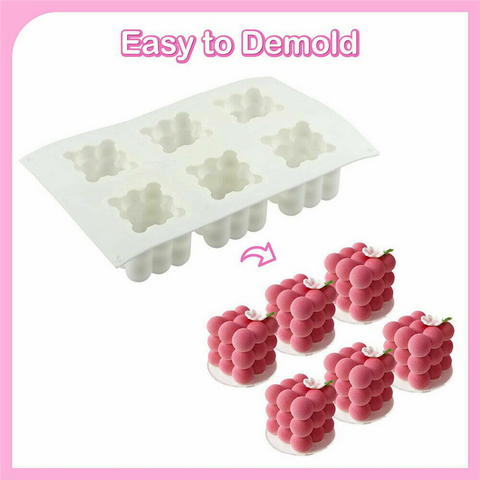 DIY 6 Candles Mould Soy Wax Candle Mold Aromatherapy Candle 3D Silicone Moulds