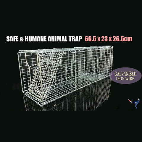 Animal Trap Cage Folding Humane Live Catch Possum Fox Rat Cat Rabbit Bird