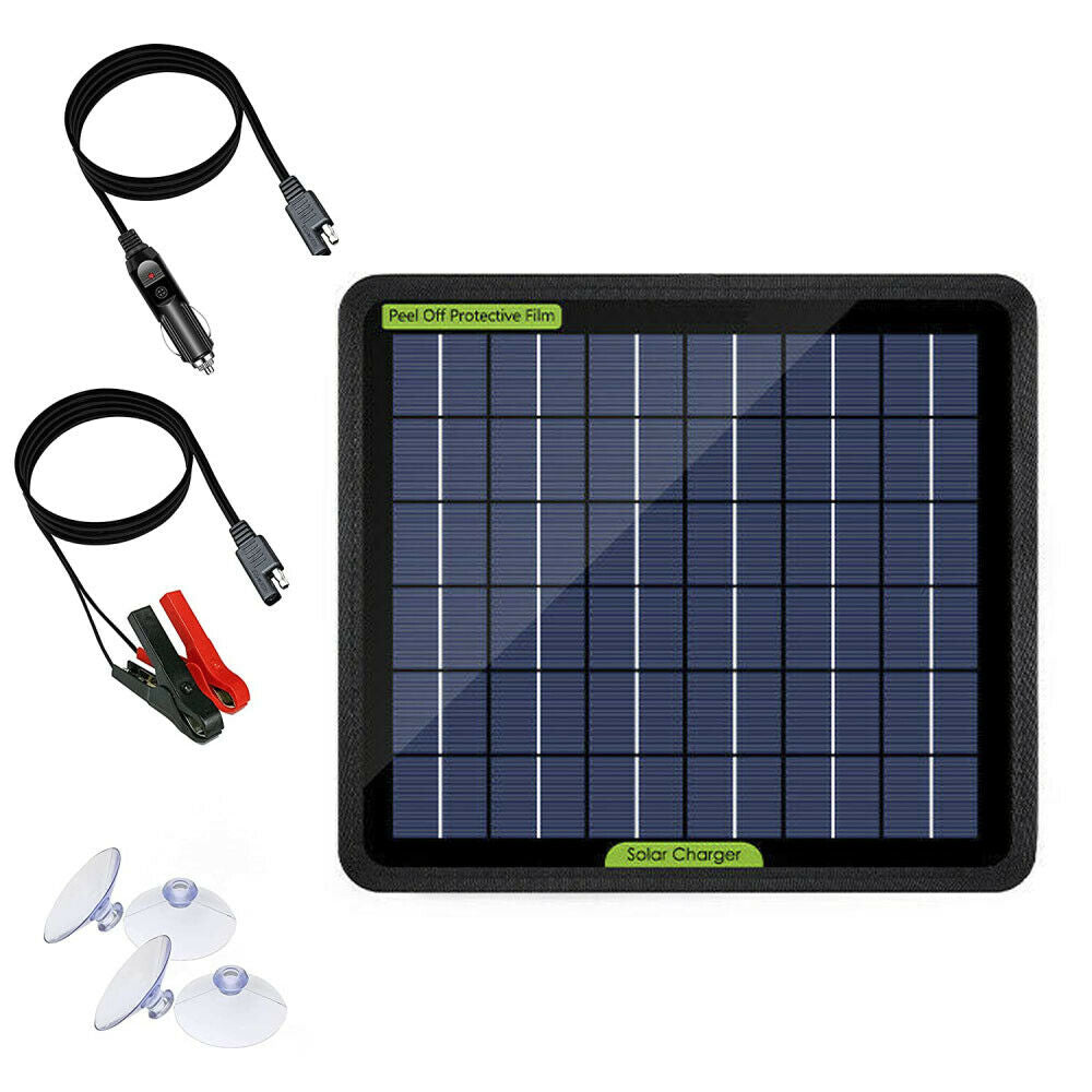 10W 5W Solar Panel Kit 12V Trickle Car Battery Charger Waterproof Boat