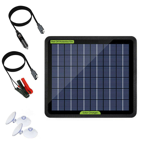 10W 5W Solar Panel Kit 12V Trickle Car Battery Charger Waterproof Boat