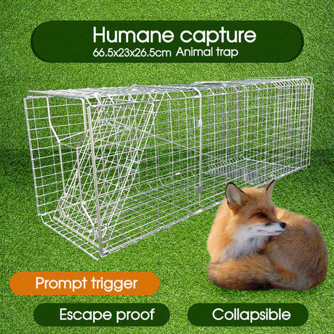Animal Trap Cage Folding Humane Live Catch Possum Fox Rat Cat Rabbit Bird