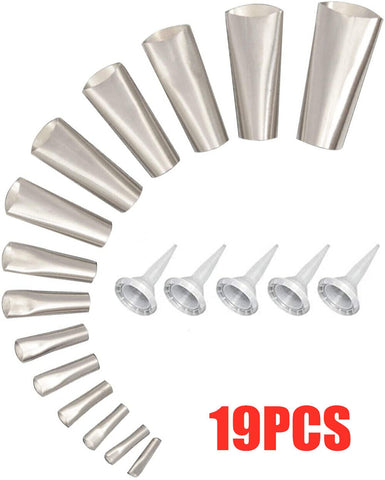 14/17/19PCS Caulking Tool Scraper Nozzles Spatulas Filler Spreader Sealant