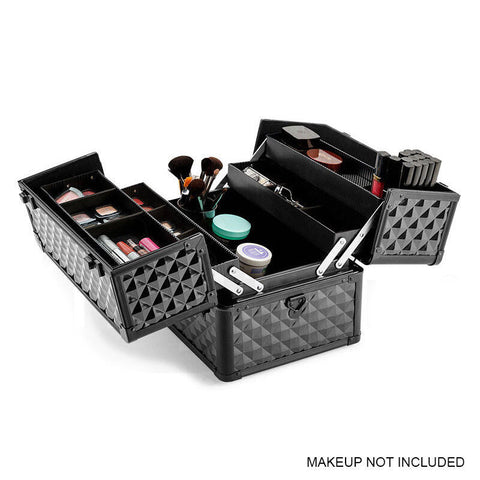 Portable Cosmetic Beauty Makeup Case Carry Bag Organiser Box Diamond AU Stock