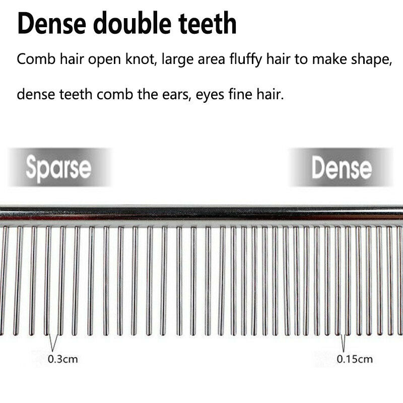 Stainless Steel Teeth Metal Comb Brush Pet Cat Dog Hair Grooming Trimmer Round