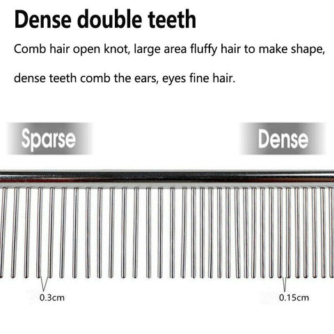 Stainless Steel Teeth Metal Comb Brush Pet Cat Dog Hair Grooming Trimmer Round