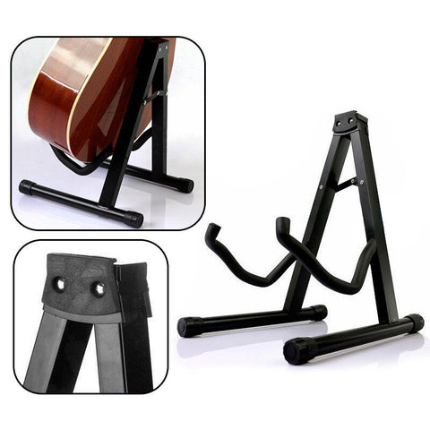 Folding Guitar Stand Floor Rack Electric Acoustic Bass Gig Holder AU