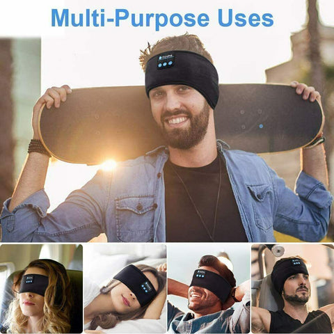 Wireless Bluetooth 5.0 Stereo Eye Mask Headphones Earphone Sleep Music Headband