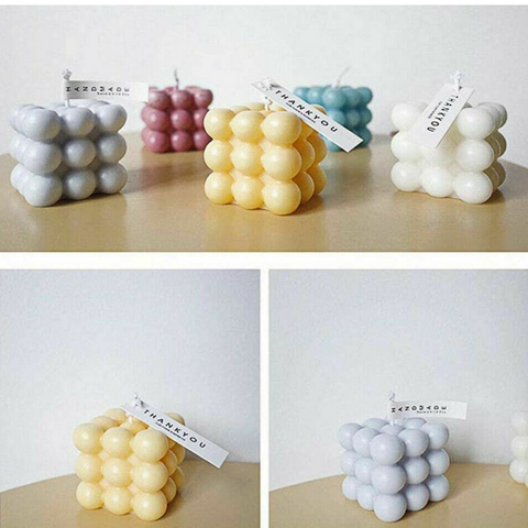 DIY 6 Candles Mould Soy Wax Candle Mold Aromatherapy Candle 3D Silicone Moulds