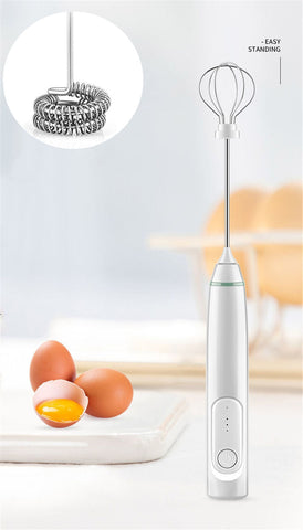 Wireless Milk Frother Rechargeable Mixer Egg Whipped Coffee Foam Matcha Tea USB