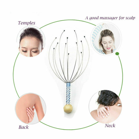 Hand Neck Held Scalp Head Therapeutic Comfortable Massager Scratcher Relax Tool