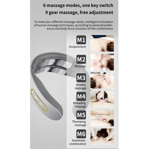 Cervical Smart Neck Massager Electric Vibrate With Remote Controller Pain Relief