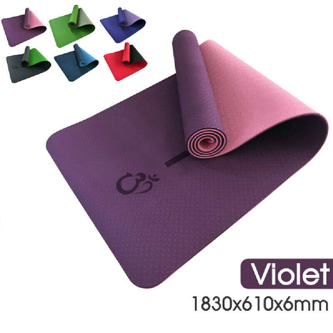 TPE Yoga Mat Eco Friendly Exercise Fitness Gym Pilates Non Slip Dual Layer