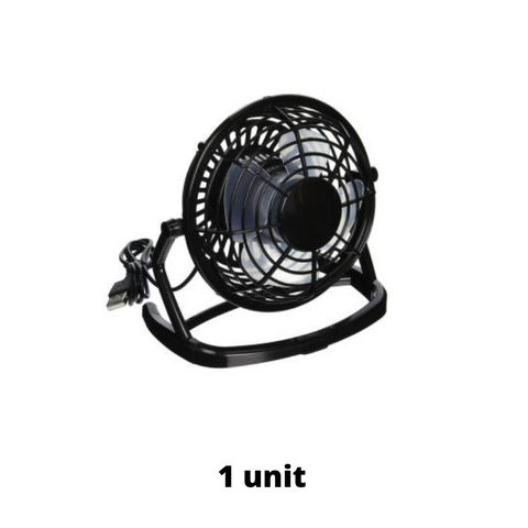 Black Mini Desktop Fan Portable Small 360° USB Charging Air Cooler Home & Travel