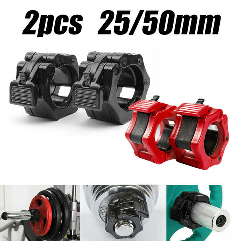 2PCS 25mm/50mm Barbell Locks Collars Olympic Barbells Muscle Clamp Bar Lockjaw