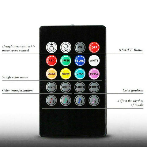 4X 12V 9LED RGB Car Interior LED Strip Lights