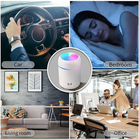 Car Air Purifier USB Diffuser Aroma Oil Humidifier Mist Led Night Light Home