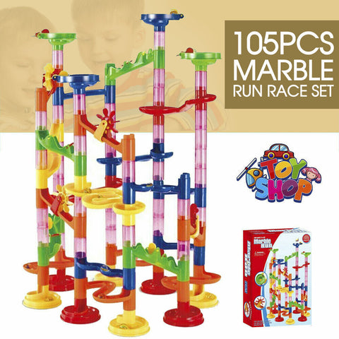 105Pcs Marble Run Race Construction Maze Ball Track DIY Building Block Kids Toy