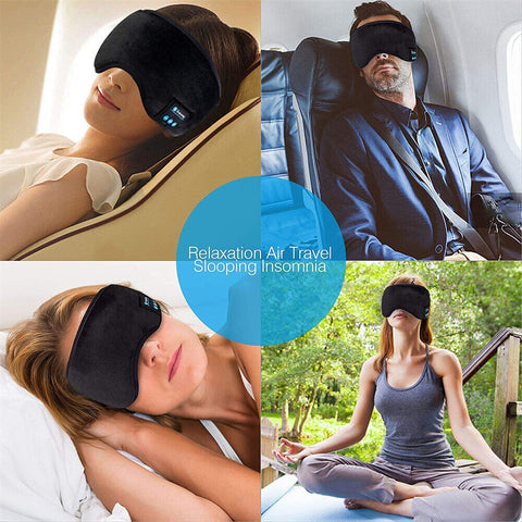 Wireless Bluetooth 5.0 Stereo Eye Mask Headphones Earphone Sleep Music Mask PB