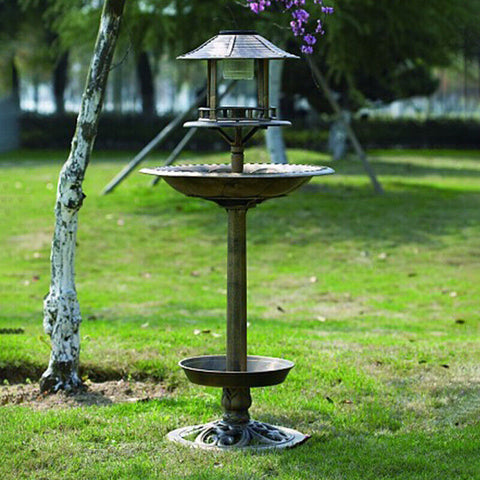 Bird Bath Wash Ornament Garden Feeder Statue Outdoor Decor 70cm