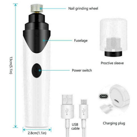 Electric Pet Nail Clippers Nail File Cat Claw Grooming Nail Grinder Trimmer Kit
