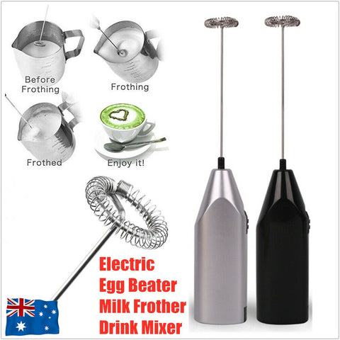 Electric Kitchen Mini Foamer Milk Frother Egg Beater Stirrer Whisk Mixer Tool AU