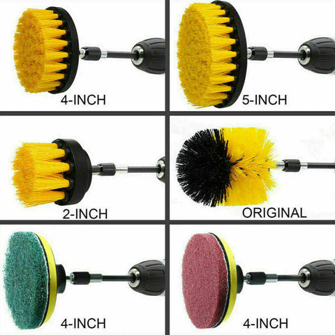 14PC Drill Brush Tub Clean Electric Grout Power Scrubber Cleaning Set Tool Kit