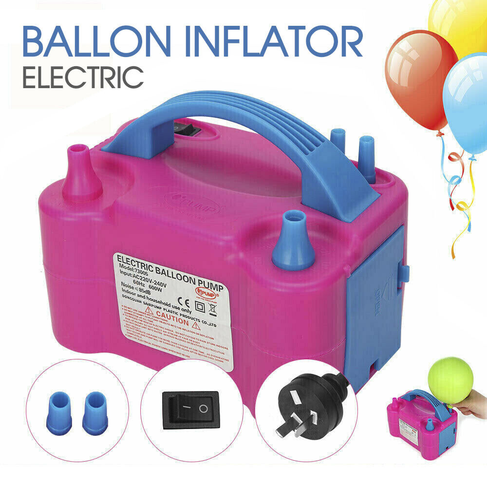 Electric Balloon Pump Inflator 600W Power 2 Nozzles Portable
