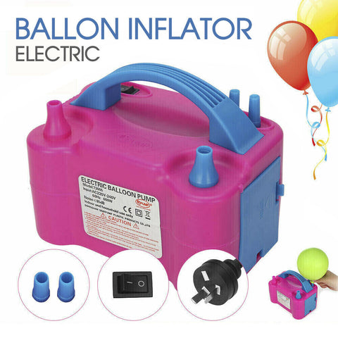 Electric Balloon Pump Inflator 600W Power 2 Nozzles Portable