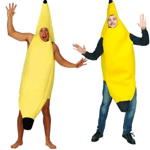 Adult Banana Body Suit Costume Unisex Outfit One Size Fits Halloween Fancy Dress