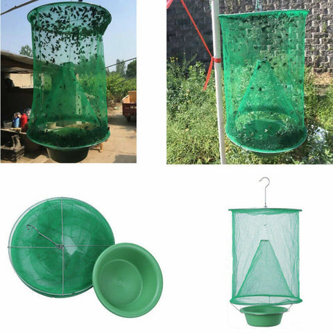 Reusable Flytrap Insect Killer Net Cage Trap Outdoor Ranch Pest Hanging Catcher