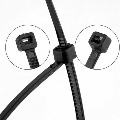 Cable Ties 100x Zip Ties Nylon UV Stabilised Bulk Black Cable Tie