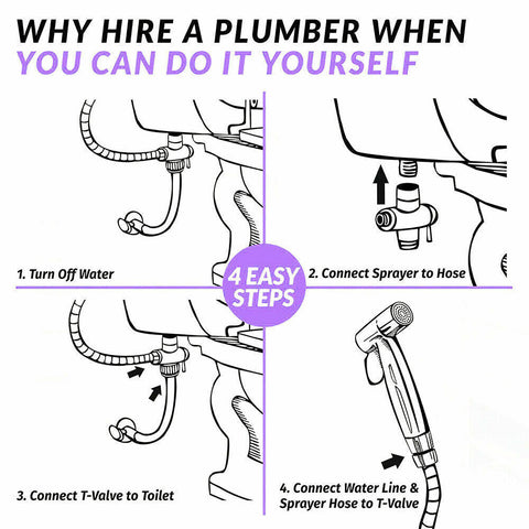 Hand Held Shower Head Douche Bidet Toilet Spray Jet Shattaf Kit Chrome