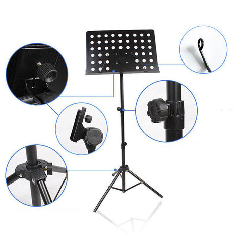 Heavy Duty Large Metal Adjustable Music Conductor Folding Music Sheet Stand AU