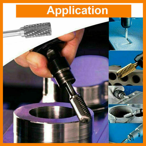 1/4" 6mm Shank Tungsten Carbide Rotary Burr Bur Die Grinder Carving Bits 8Pcs