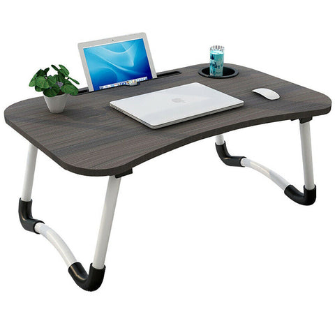 Laptop Stand Table Foldable Desk Computer Study Bed Adjustable Portable Cup Slot